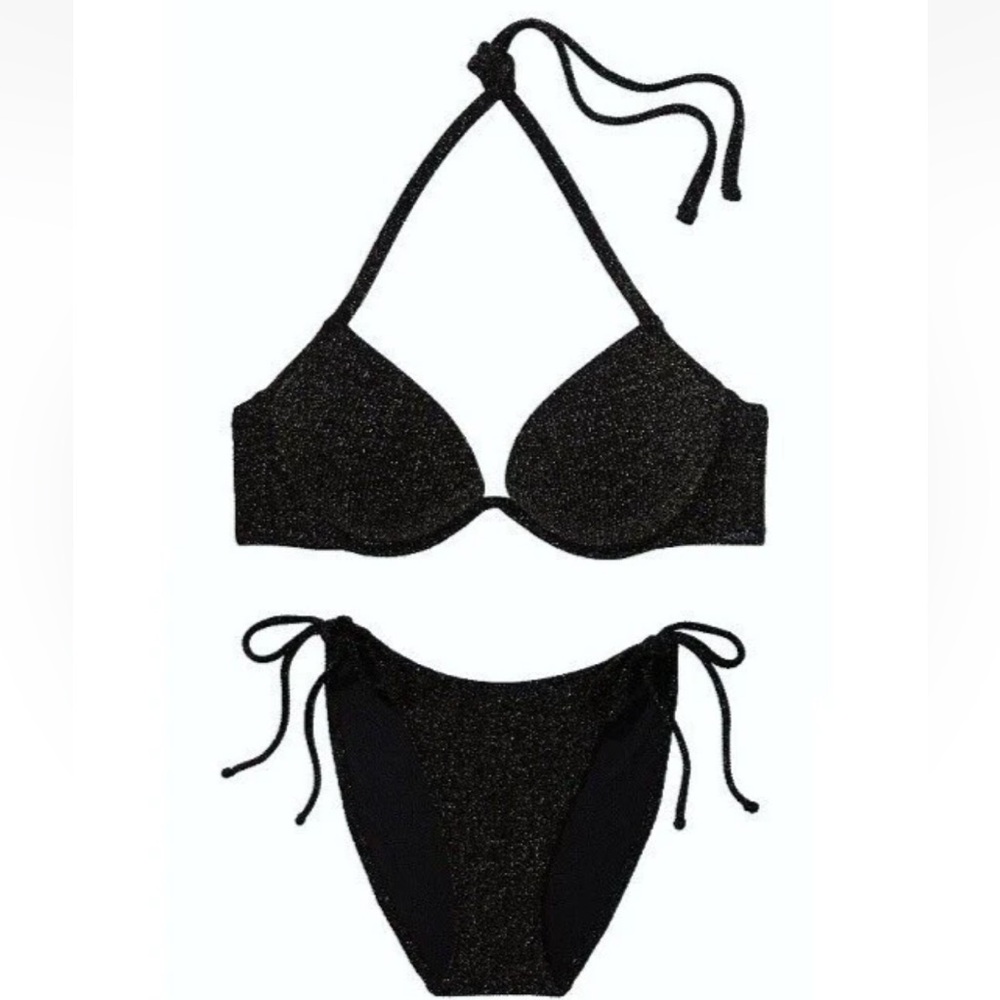 VictoriaSecret Swim 
The Icon push- up 
Top
Brazilian
Bottom Black shiny - Picture 2 of 9